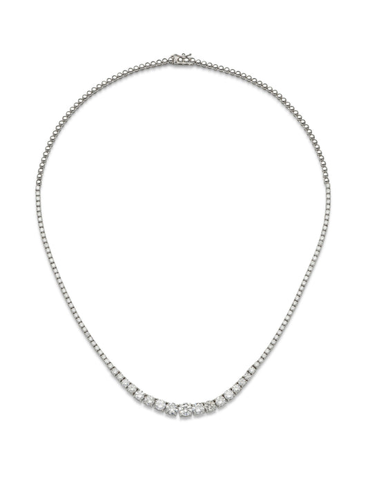 Graduated Half Eternity Diamond Tennis Necklace